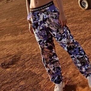 Free People FP Movement Mesmerize Me Printed Pants Violet Splendor Combo